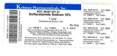 SULFACETAMIDE SODIUM 10% - sod sulamyd label